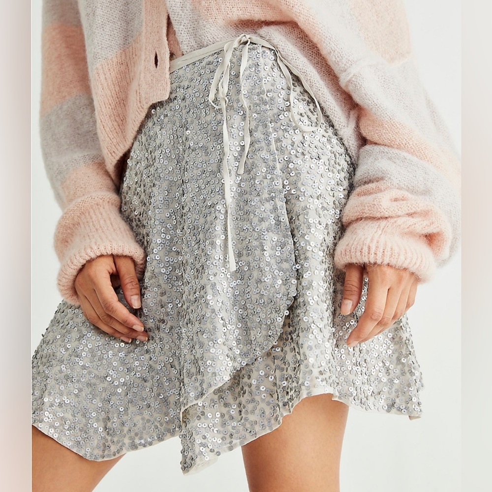 Free People x Jen’s Pirate Booty Victoria Sequin Wrap Mini Skirt